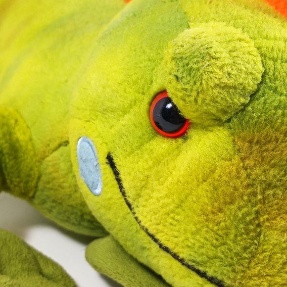 Wild Republic Iguana Lizard Stuffed Animal Plush Green Orange Realistic 23" - Picture 5 of 14